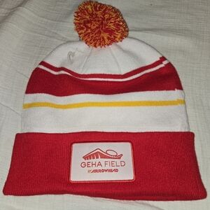 GEHA FIELD‎ AT ARROWHEAD red yellow white pom hat Kansas City Chiefs